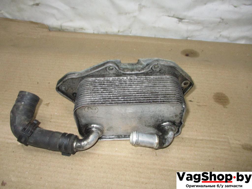 радиатор масляный Audi A6 4F/C6 2006, 3.2 л., FSI, AUK, бензин, АКПП, зеленый, седан, полный привод, 06E117021G - фото №1