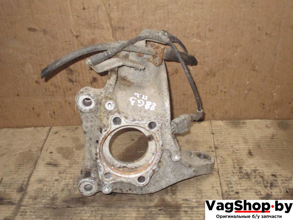 кулак поворотный левый Volkswagen Passat B6 2007, 2.0 л., TDi, BMP, дизель, МКПП, черный, универсал, полный привод - фото №1