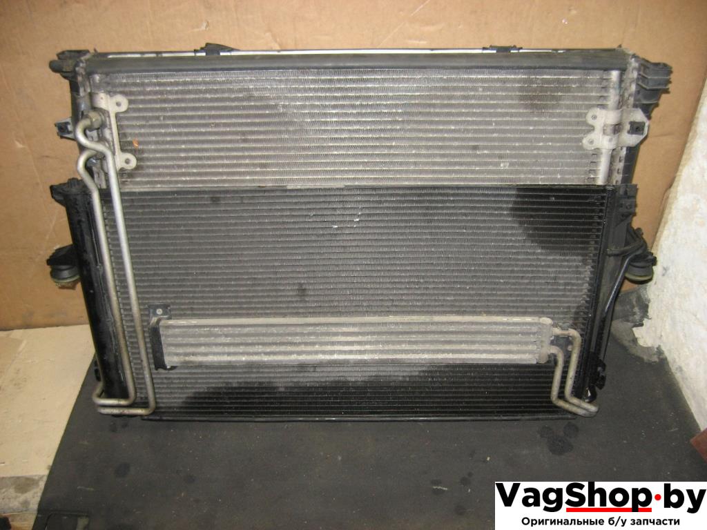 кассета радиаторов Volkswagen Touareg 1 поколение 2005, 2.5 л., TDi, BAC, дизель, АКПП, серый, внедорожник 5 дв., полный привод, 7L6121253, 7L6422885B - фото №1
