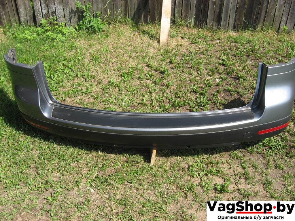 бампер задний Volkswagen Touareg 1 поколение 2005, 2.5 л., TDi, BAC, дизель, АКПП, серый, внедорожник 5 дв., полный привод - фото №1