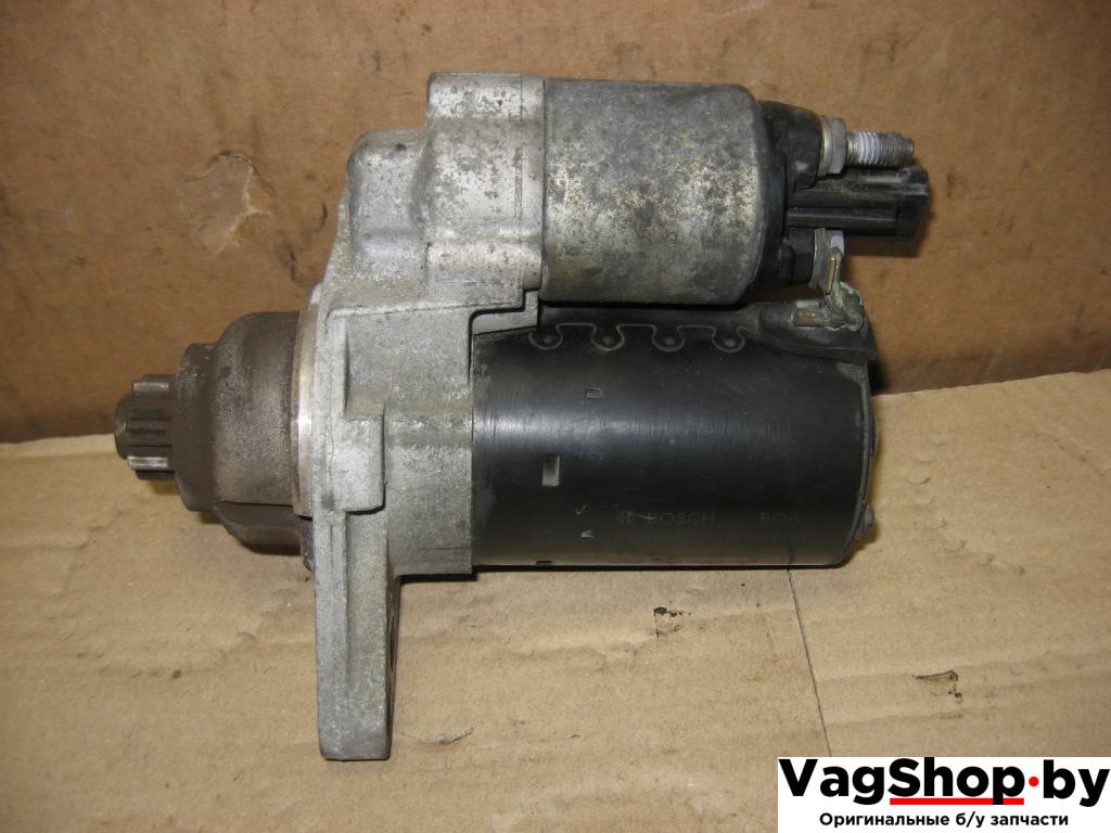 стартер Volkswagen Passat B6 2010, 1.4 л., TSI, бензин, газ, МКПП, черный, универсал, передний привод, 02Z911023E - фото №1