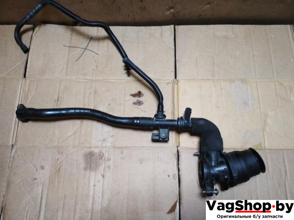 патрубок интеркулера Volkswagen Golf 6 поколение 2010, 1.4 л., TSI, CAX, бензин, МКПП, серебро, универсал, передний привод, 03C103793AE, 03C129656D, 03C103175G, 03C103793AM - фото №1