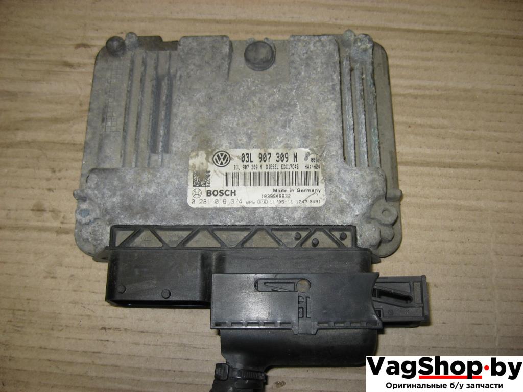 блок управления двигателем Volkswagen Passat B7 2011, 2.0 л., TDi, CFG, дизель, АКПП, серебро, универсал, полный привод, 03L907309N - фото №1