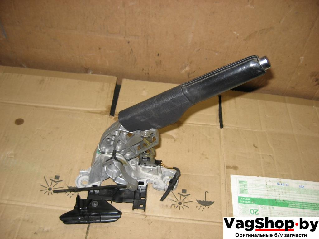 рычаг ручного тормоза (ручника) Volkswagen Golf 6 поколение 2010, 1.4 л., TSI, CAX, бензин, МКПП, серебро, универсал, передний привод - фото №1