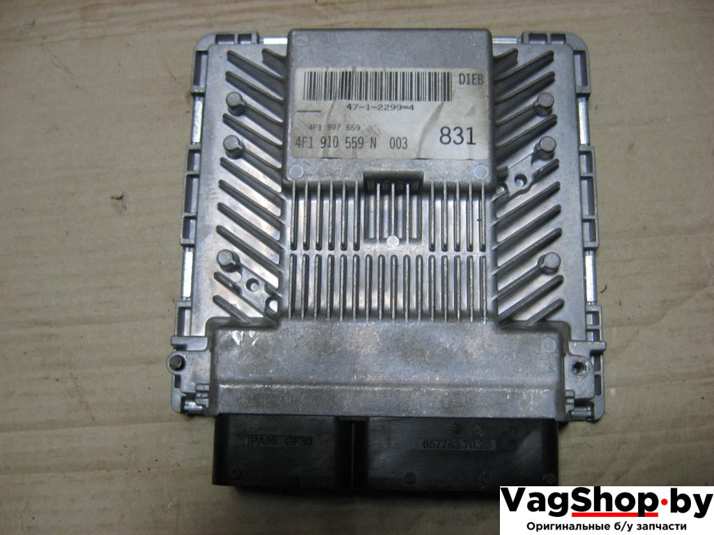 блок управления двигателем Audi A6 4F/C6 2006, 3.2 л., FSI, AUK, бензин, АКПП, черный, универсал, полный привод, 4F1910559N - фото №1