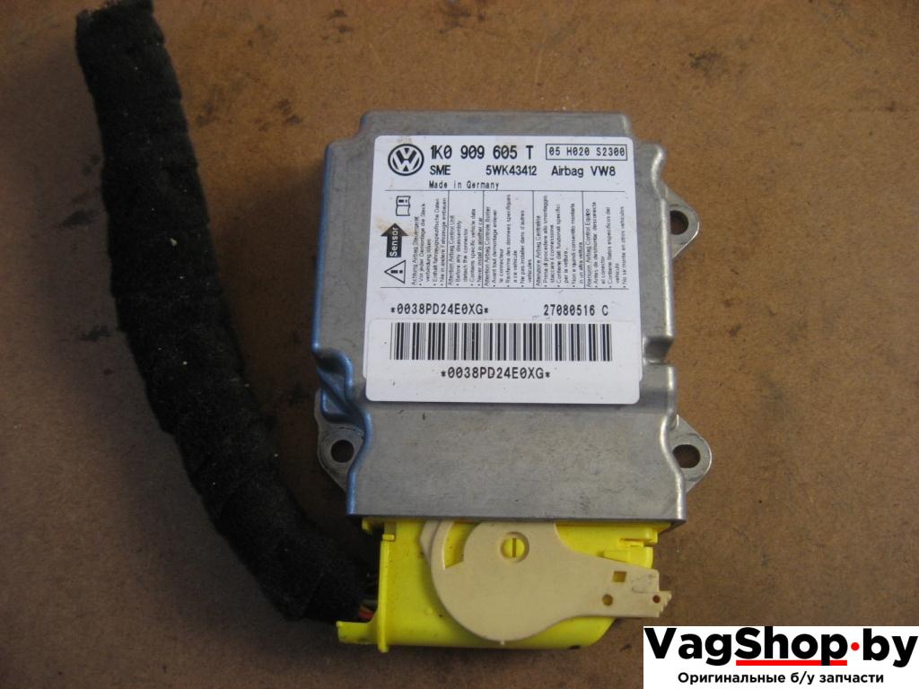 блок AirBag Volkswagen Golf 5 поколение 2007, 1.9 л., TDi, BLS, дизель, МКПП, черный, универсал, передний привод, 1K0909605T - фото №1