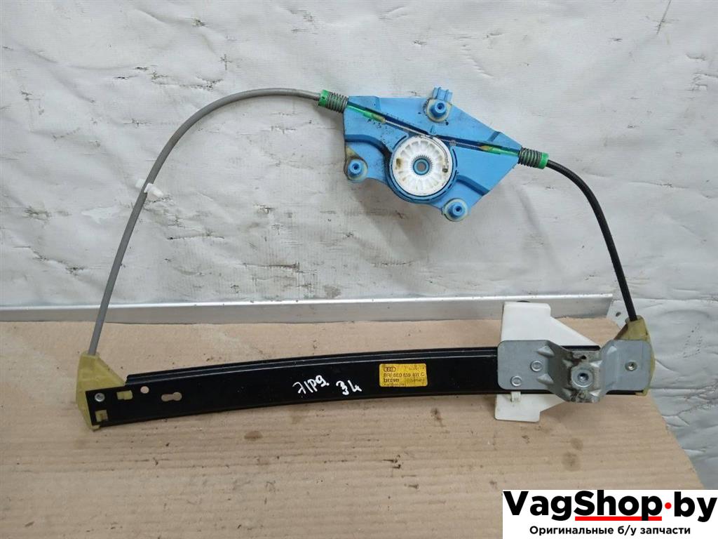 стеклоподъемник задний левый Audi A4 B7 2006, 2.0 л., TDi, BPW, дизель, МКПП, черный, универсал, передний привод, 8E0839061C - фото №1