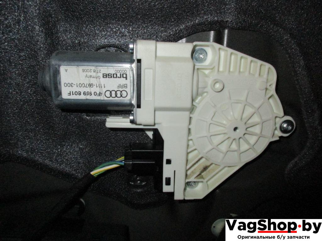 моторчик стеклоподъемника задний левый Audi A6 4F/C6 2007, 2.8 л., FSI, BDX, бензин, АКПП, черный, универсал, передний привод, 4F0959801F - фото №1