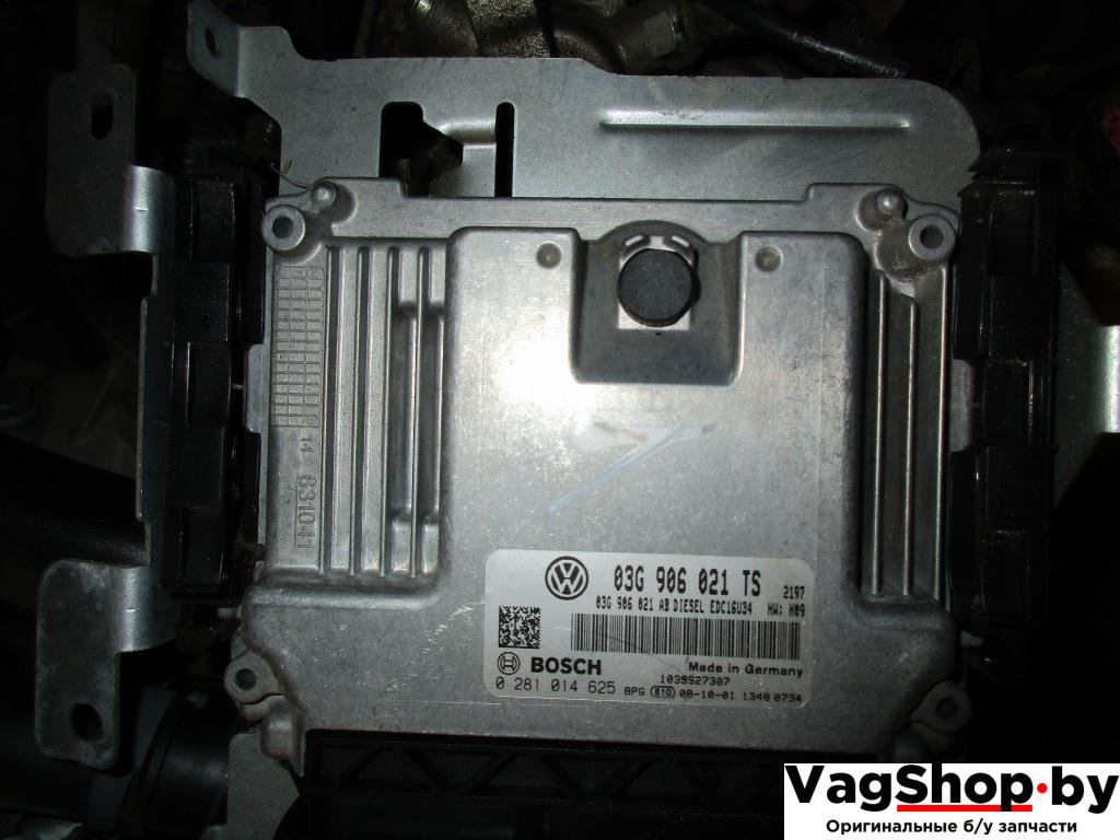 блок управления двигателем Volkswagen Golf Plus 1 поколение 2007, 1.9 л., TDi, BLS, дизель, МКПП, серебро, хетчбэк 5 дв., передний привод, 03G906021TS - фото №1