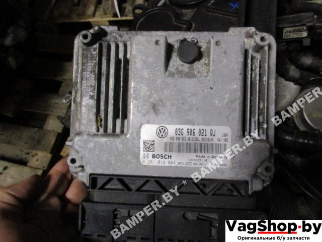 блок управления двигателем Volkswagen Golf 5 поколение 2008, 1.9 л., TDi, BLS, дизель, МКПП, белый, хетчбэк 5 дв., передний привод, 03G906021QJ - фото №1