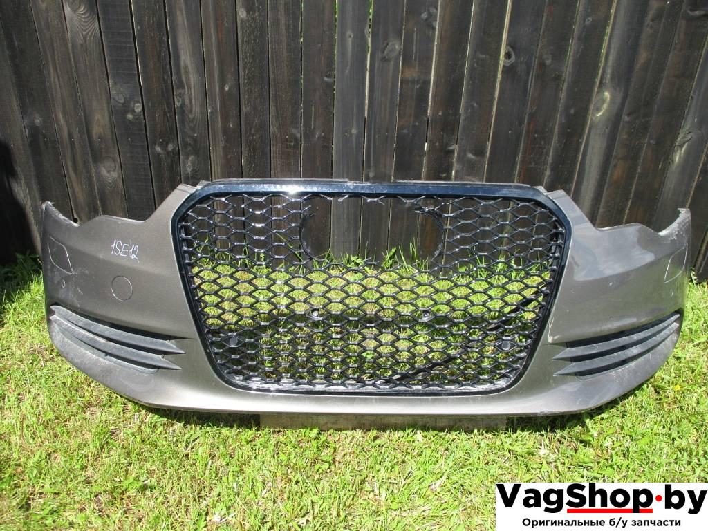 бампер передний Audi A6 4G/C7 2013, 3.0 л., TDi, CLA, дизель, АКПП, серый, универсал, полный привод - фото №1