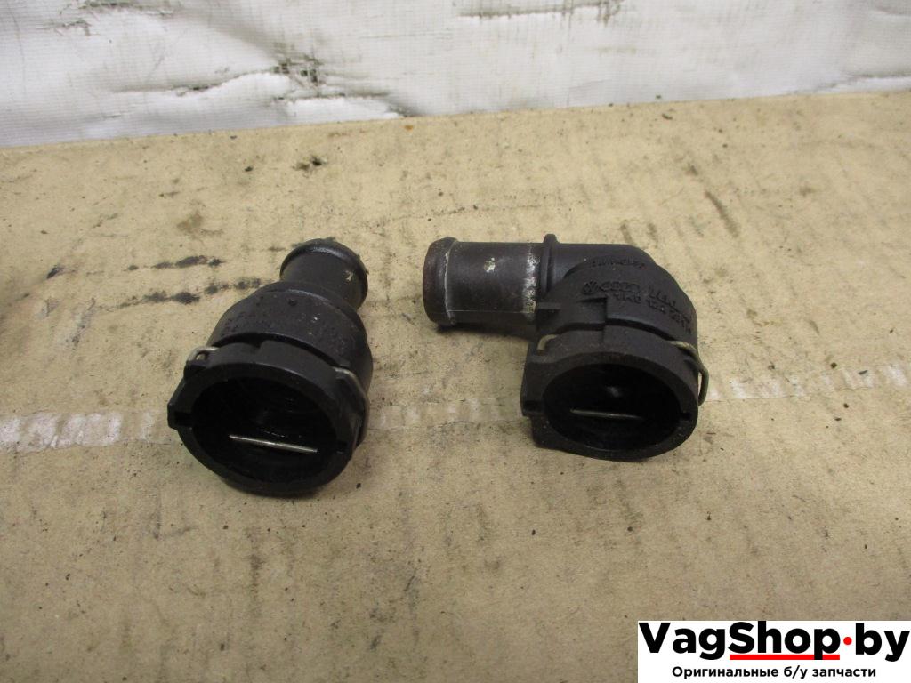 фланец (тройник) системы охлаждения Volkswagen Passat B6 2006, 2.0 л., TDi, BKP, дизель, МКПП, черный, универсал, передний привод, 1K0122291H, 3B0122291B - фото №1