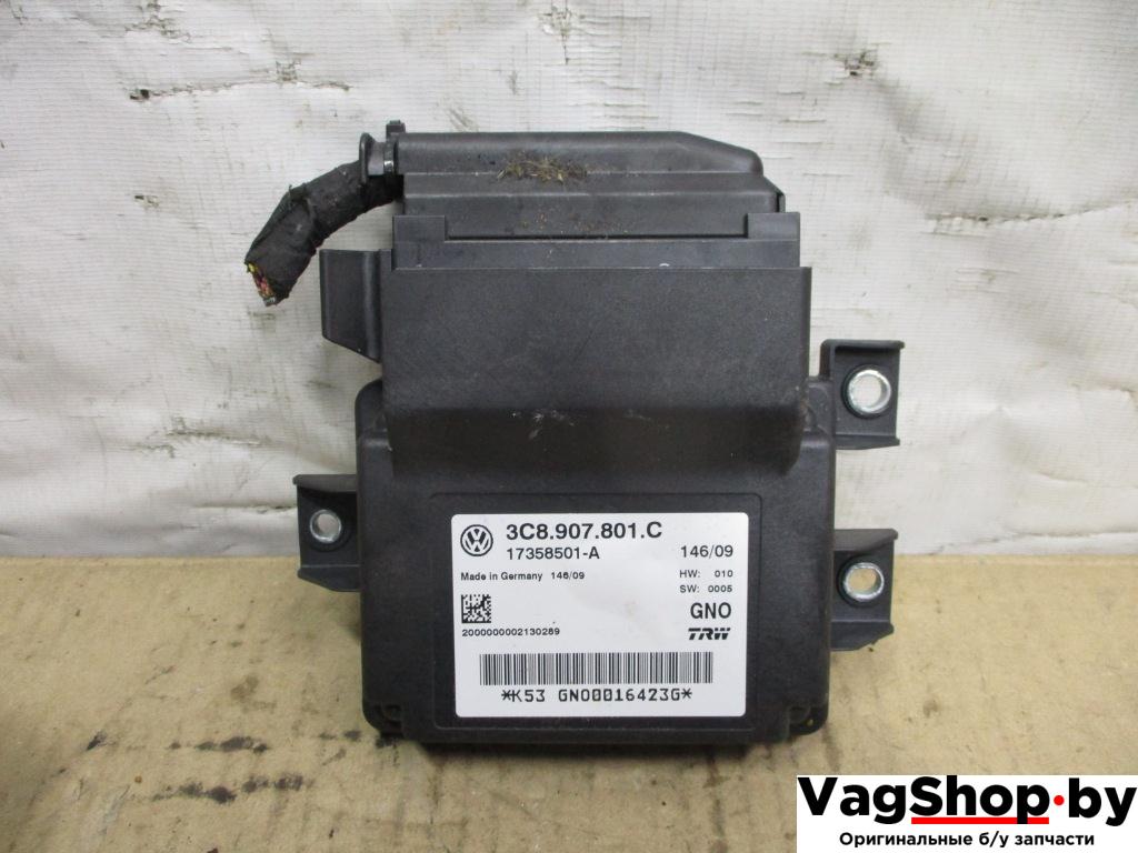 блок управления ручником Volkswagen Passat B6 2009, 2.0 л., TDi, CBA, дизель, АКПП, белый, седан, передний привод, 3C8907801C - фото №1