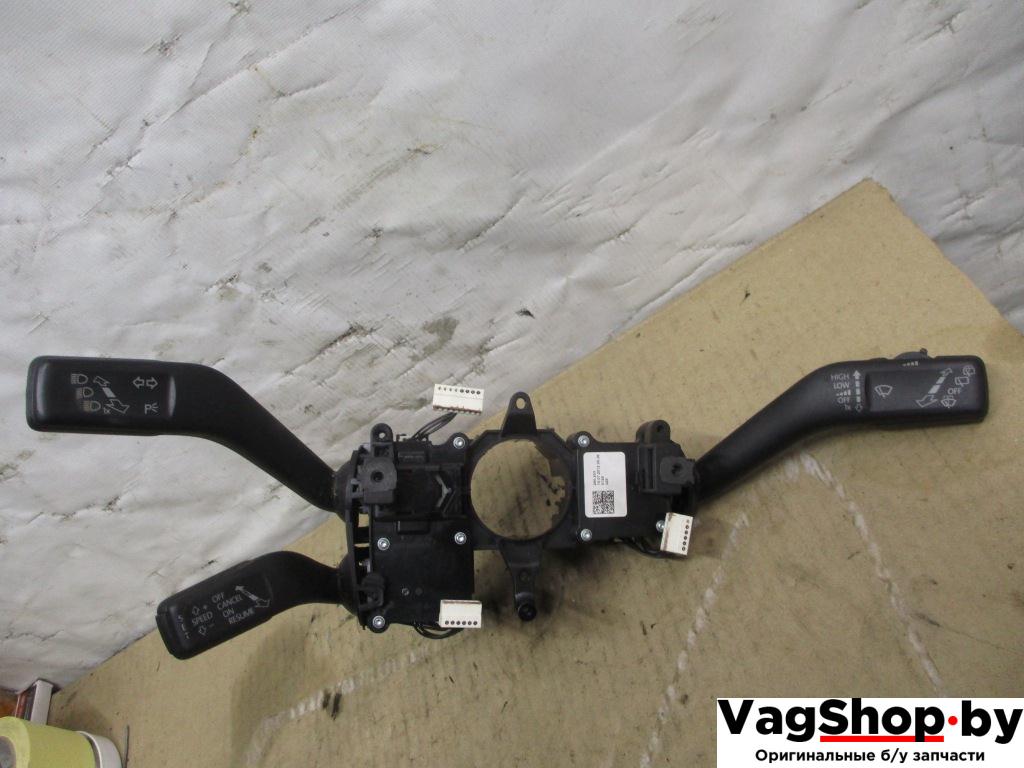 переключатель подрулевой (стрекоза) Volkswagen Passat B7 2012, 2.0 л., TDi, CFF, дизель, МКПП, голубой, универсал, передний привод, 3C9953502B, 3C9953501BN - фото №1