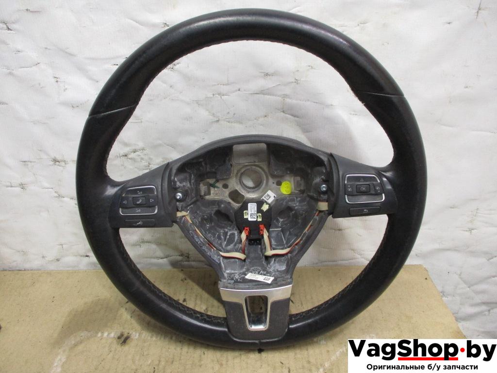 руль Volkswagen Tiguan 1 поколение 2010, 2.0 л., TDi, CFF, дизель, МКПП, черный, внедорожник 5 дв., передний привод, 1T0419091AC - фото №1