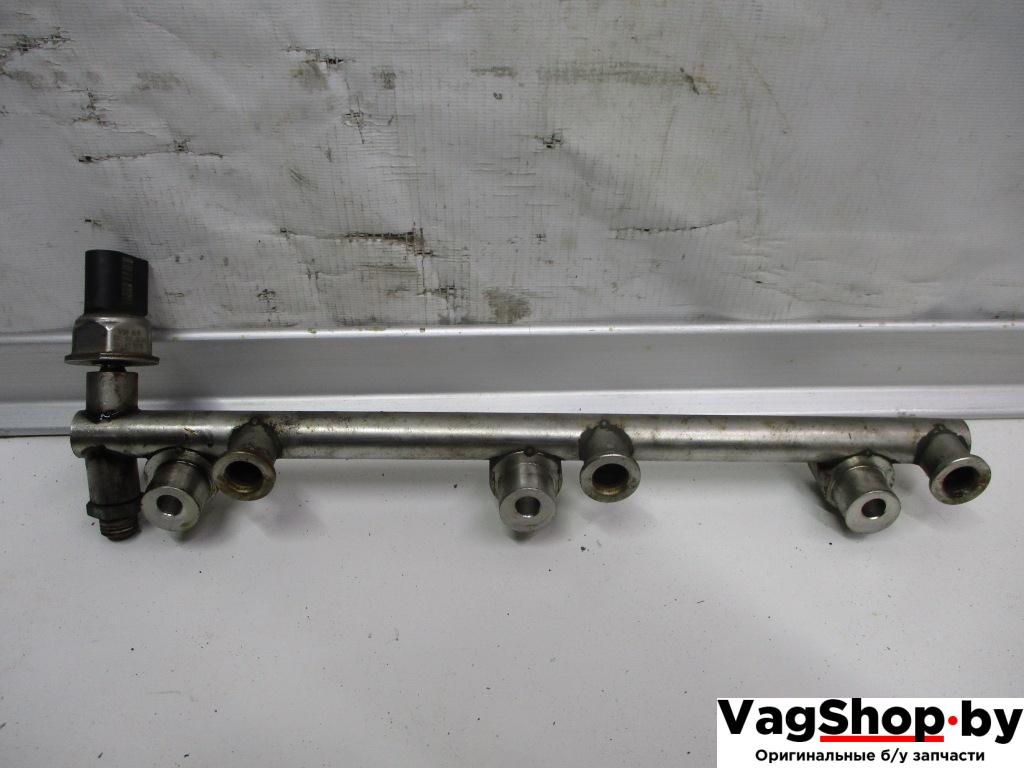 топливная рампа Volkswagen Touareg 2 поколение 2011, 3.6 л., FSI, CGR, бензин, АКПП, черный, внедорожник 5 дв., полный привод, 03C906051D, 03H133317P - фото №1