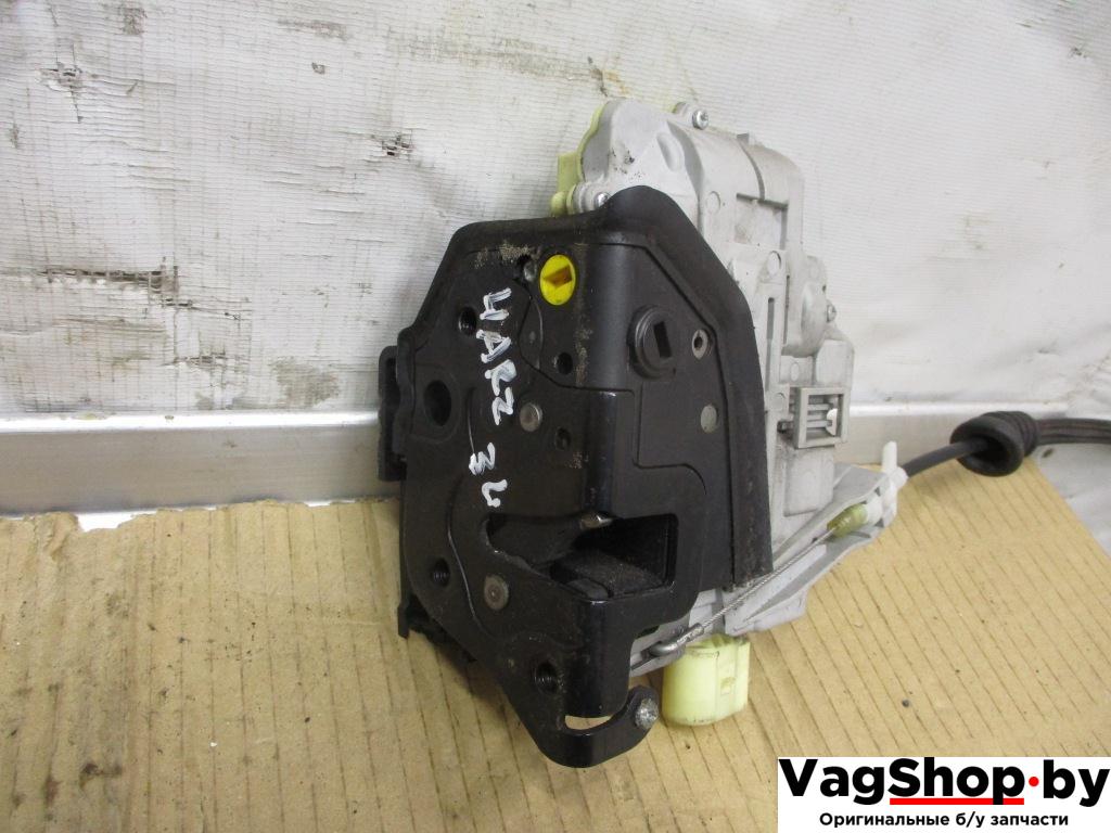 замок двери задней левой Volkswagen Passat B6 2006, 2.0 л., TDi, BKP, дизель, МКПП, черный, универсал, передний привод, 3C4839015A - фото №1