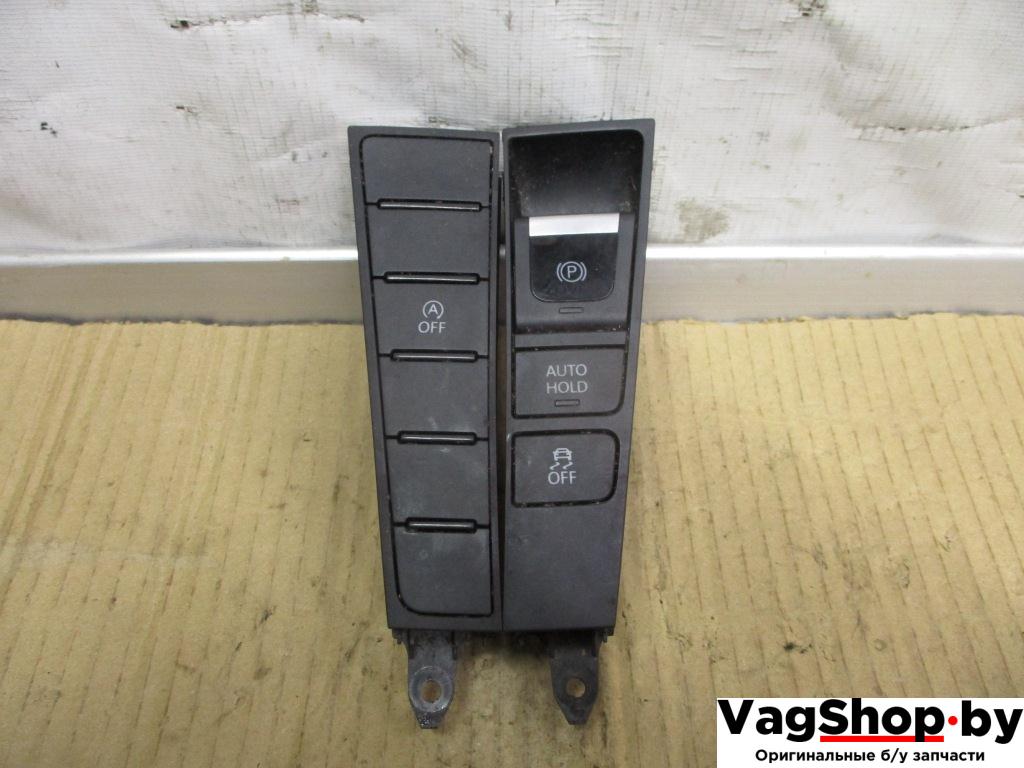кнопка ручного тормоза (ручника) Volkswagen Passat B7 2012, 2.0 л., TDi, CFF, дизель, МКПП, черный, седан, передний привод, 3AC927238, 3AC927137J - фото №1