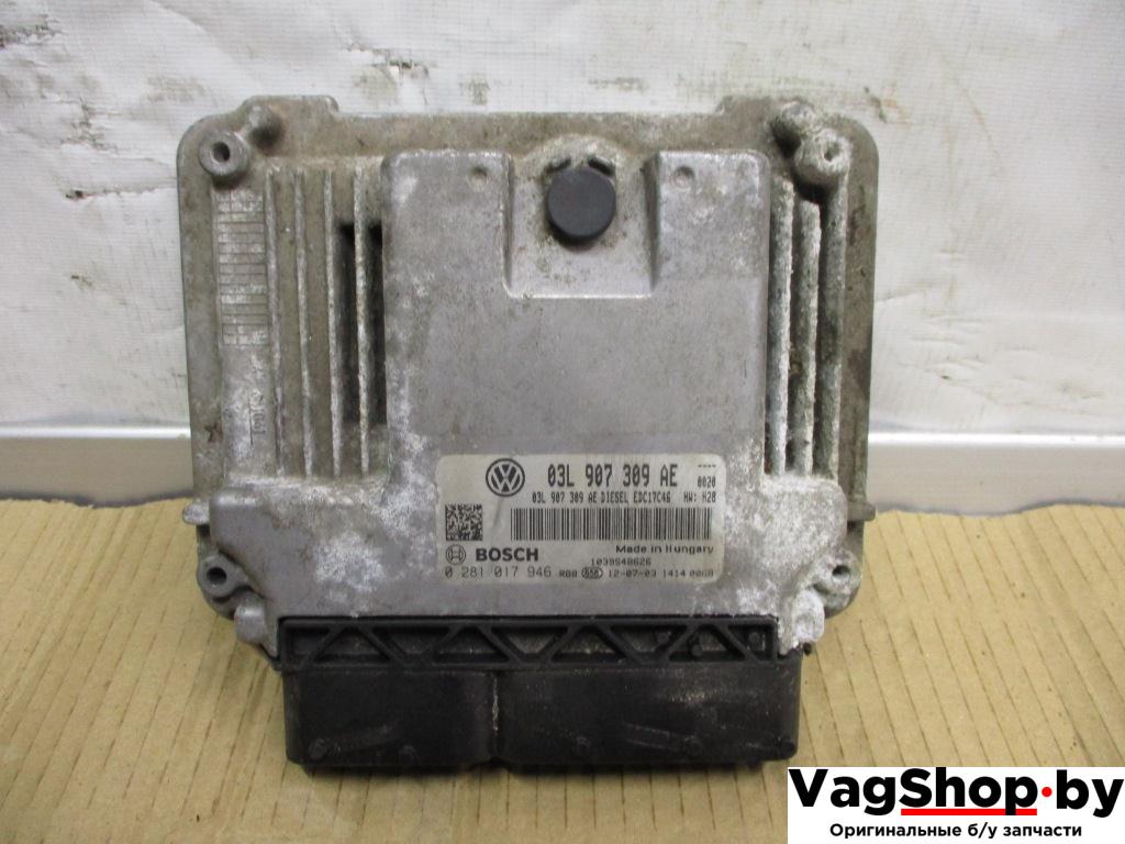 блок управления двигателем Volkswagen Passat B7 2012, 2.0 л., TDi, CFF, дизель, МКПП, голубой, универсал, передний привод, 03L907309AE - фото №1