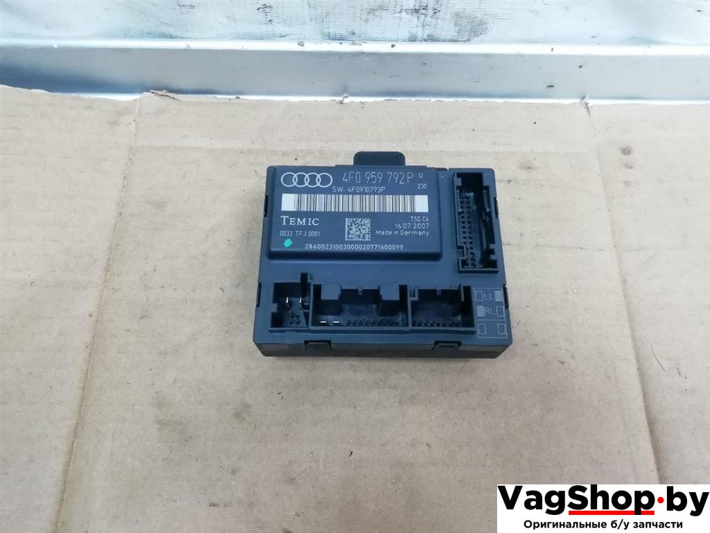 модуль управления двери Audi A6 Allroad Quattro C6/4F 2007, 3.2 л., FSI, AUK, бензин, МКПП, синий, универсал, полный привод, 4F0959792P, 4F0910793P - фото №1