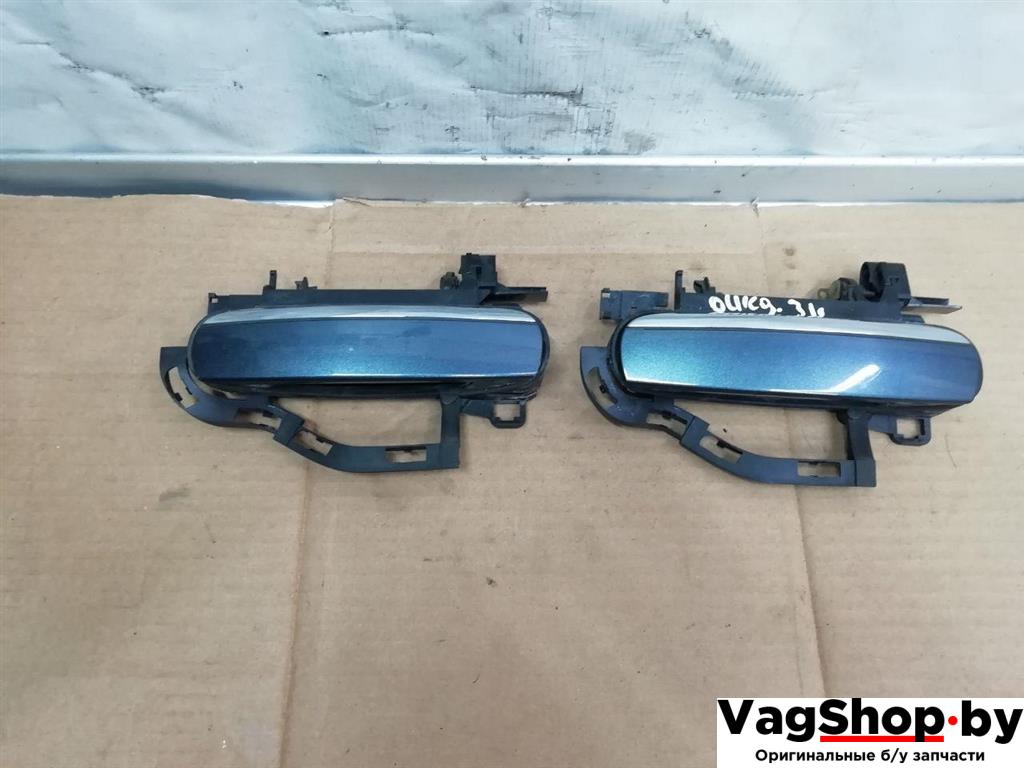 ручка наружная задняя левая Audi A6 Allroad Quattro C6/4F 2007, 3.2 л., FSI, AUK, бензин, МКПП, синий, универсал, полный привод, 4F0837885 - фото №1