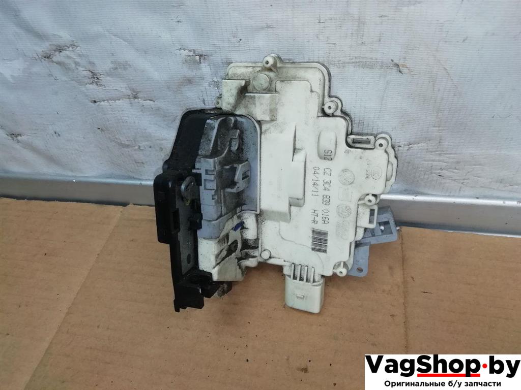 замок двери задней правой Volkswagen Passat B7 2011, 2.0 л., TDi, CFF, дизель, АКПП, синий, универсал, передний привод, 3C4839016A - фото №1
