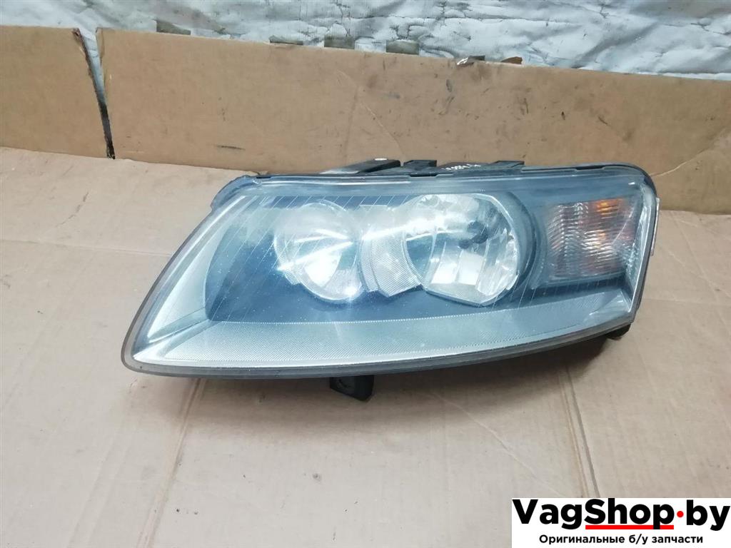 фара левая Audi A6 4F/C6 2007, 3.0 л., TDi, ASB, дизель, АКПП, голубой, универсал, полный привод, 4F0941003C - фото №1
