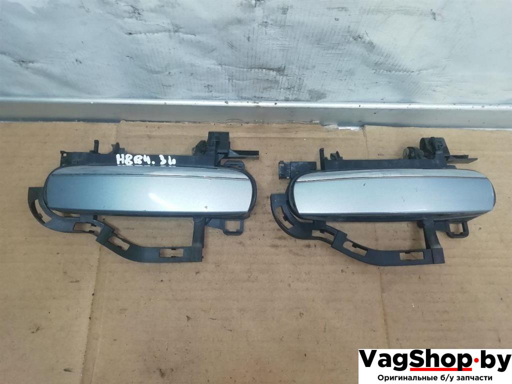 ручка наружная задняя левая Audi A6 4F/C6 2007, 3.0 л., TDi, ASB, дизель, АКПП, голубой, универсал, полный привод, 4F0837885 - фото №1
