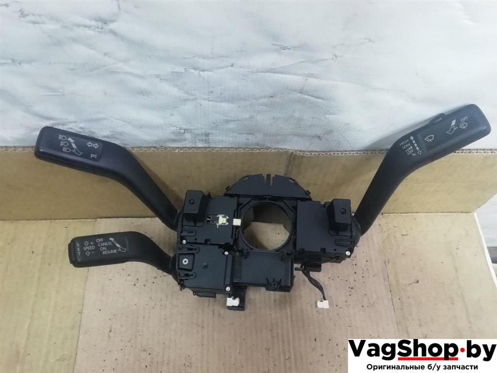 переключатель подрулевой (стрекоза) Volkswagen Passat B6 2009, 2.0 л., TDi, CBA, дизель, МКПП, голубой, седан, передний привод, 3C5953513AF, 3C5953507CP - фото №1