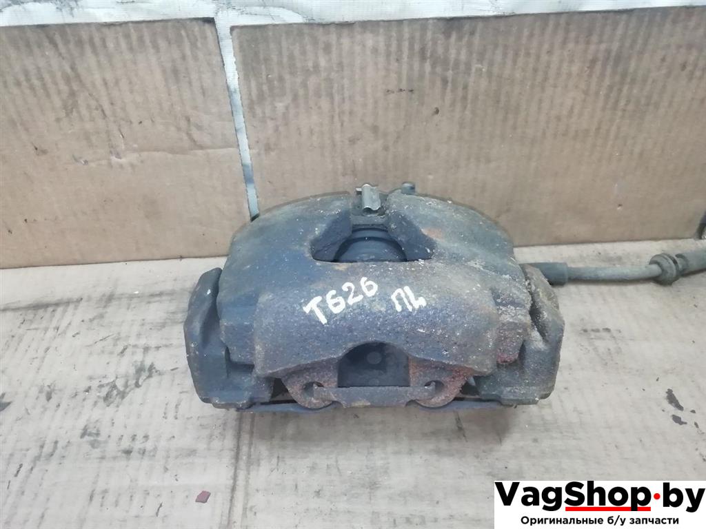 суппорт передний левый Volkswagen Transporter T5 2005, 2.5 л., TDi, AXD, дизель, МКПП, синий, фургон, передний привод - фото №1