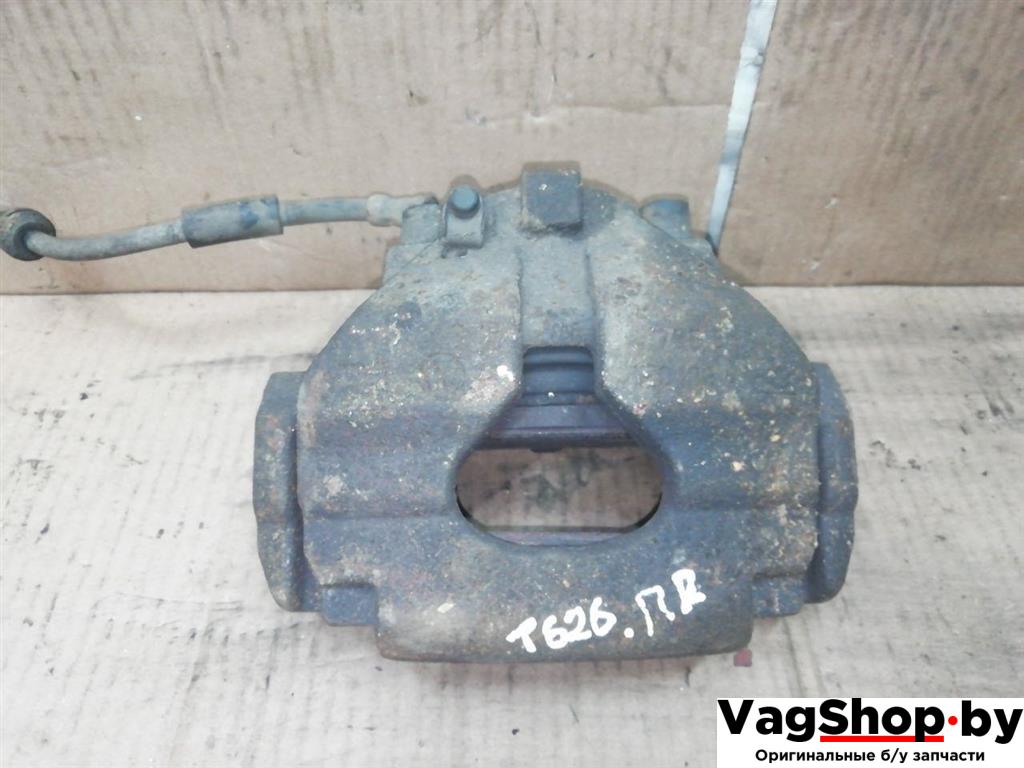 суппорт передний правый Volkswagen Transporter T5 2005, 2.5 л., TDi, AXD, дизель, МКПП, синий, фургон, передний привод - фото №1