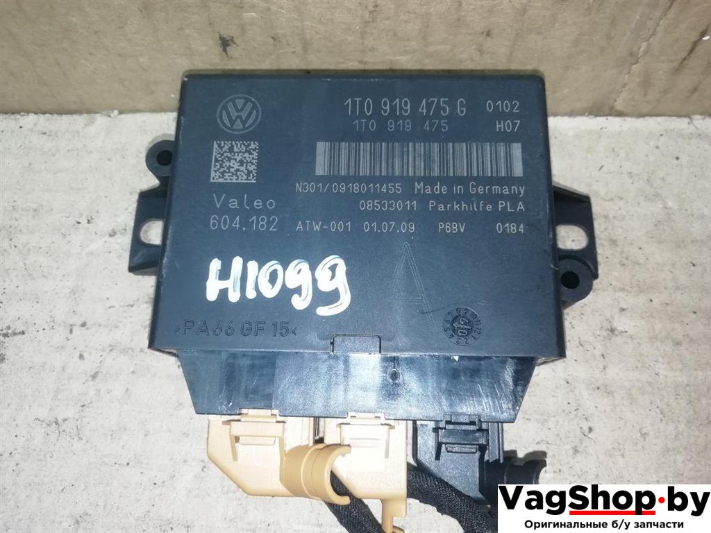 блок управления парктрониками Volkswagen Golf Plus 2 поколение 2010, 1.6 л., TDi, CAY, дизель, МКПП, серебро, хетчбэк 5 дв., передний привод, 1T0919475G, 1T0919475 - фото №1
