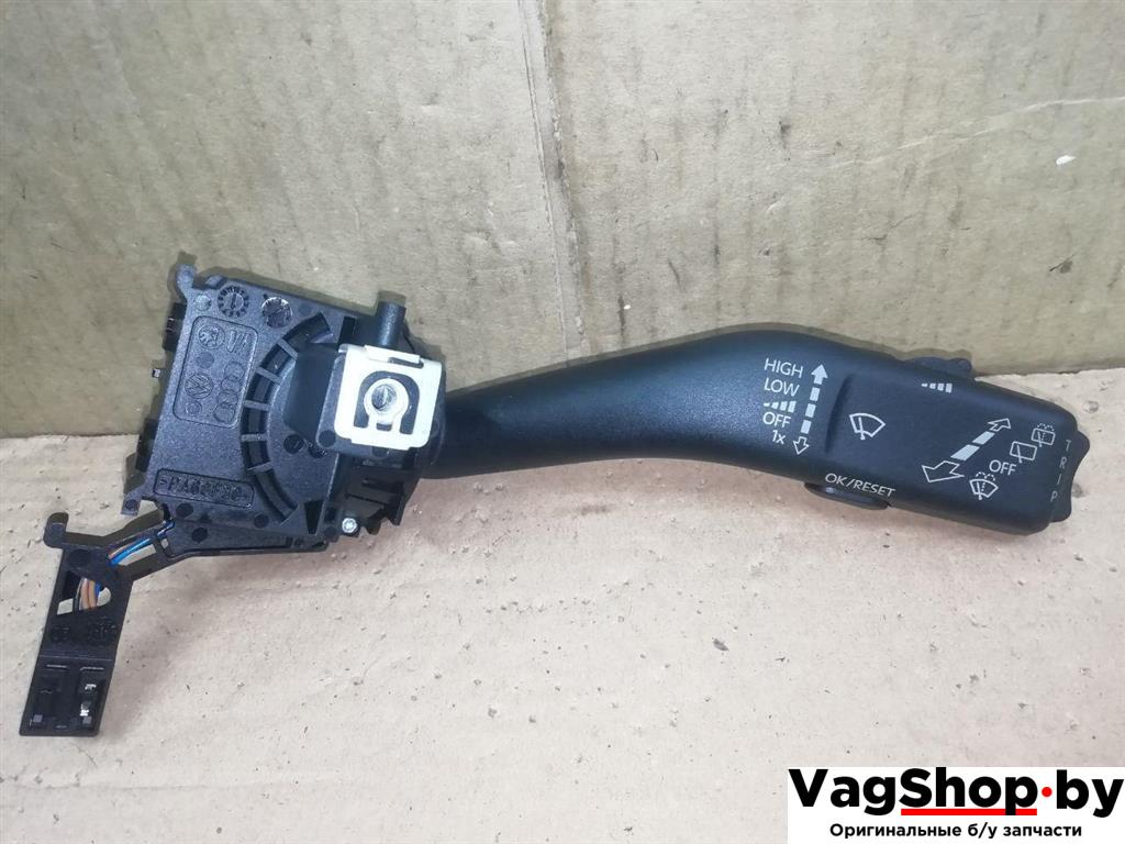 переключатель дворников Volkswagen Golf Plus 2 поколение 2010, 1.6 л., TDi, CAY, дизель, МКПП, серебро, хетчбэк 5 дв., передний привод, 1K0953519J - фото №1