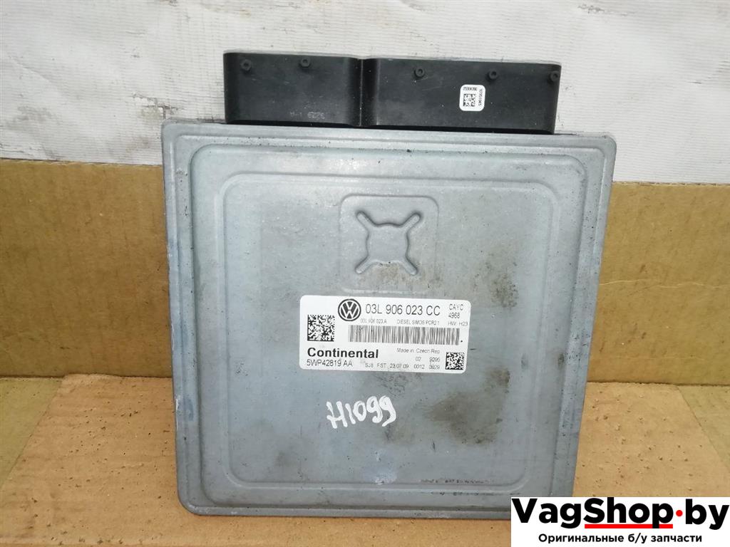 блок управления двигателем Volkswagen Golf Plus 2 поколение 2010, 1.6 л., TDi, CAY, дизель, МКПП, серебро, хетчбэк 5 дв., передний привод, 03L906023CC - фото №1