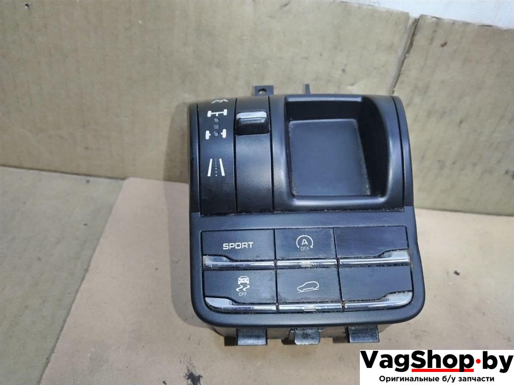 кнопка переключения режимов подвески Porsche Cayenne 958 2012, 3.6 л., FSI, M 55.02, бензин, АКПП, черный, внедорожник 5 дв., полный привод, 7P5927521R, 7P5927127 - фото №1