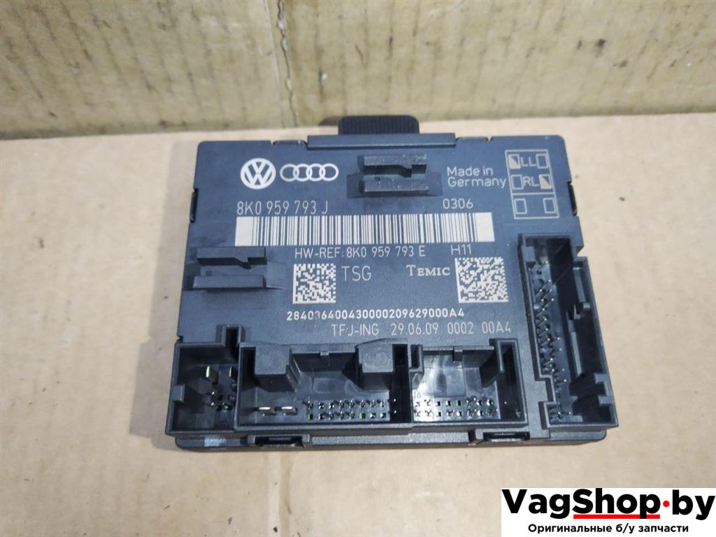 модуль управления двери Audi Q5 8R 2009, 2.0 л., TFSI, CDN, бензин, АКПП, черный, внедорожник 5 дв., полный привод, 8K0959793J, 8K0959793E - фото №1