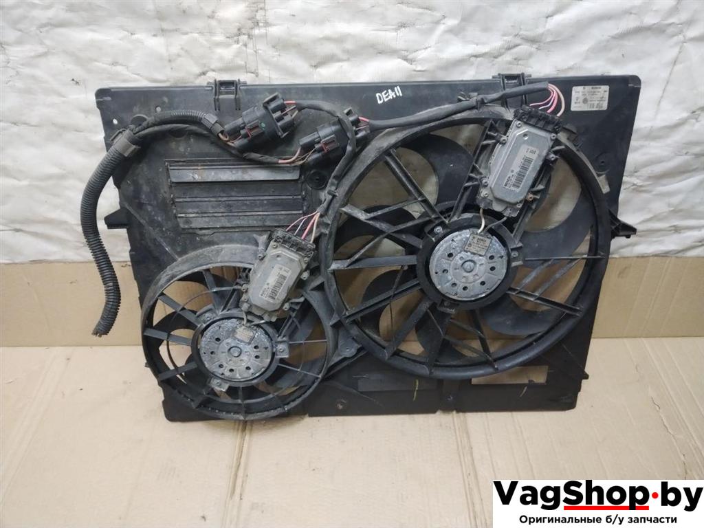 вентилятор радиатора Audi Q7 4L 2008, 3.0 л., TDi, дизель, АКПП, черный, внедорожник 5 дв., полный привод, 7L0959455G, 7L0959455F, 7L0121203H - фото №1