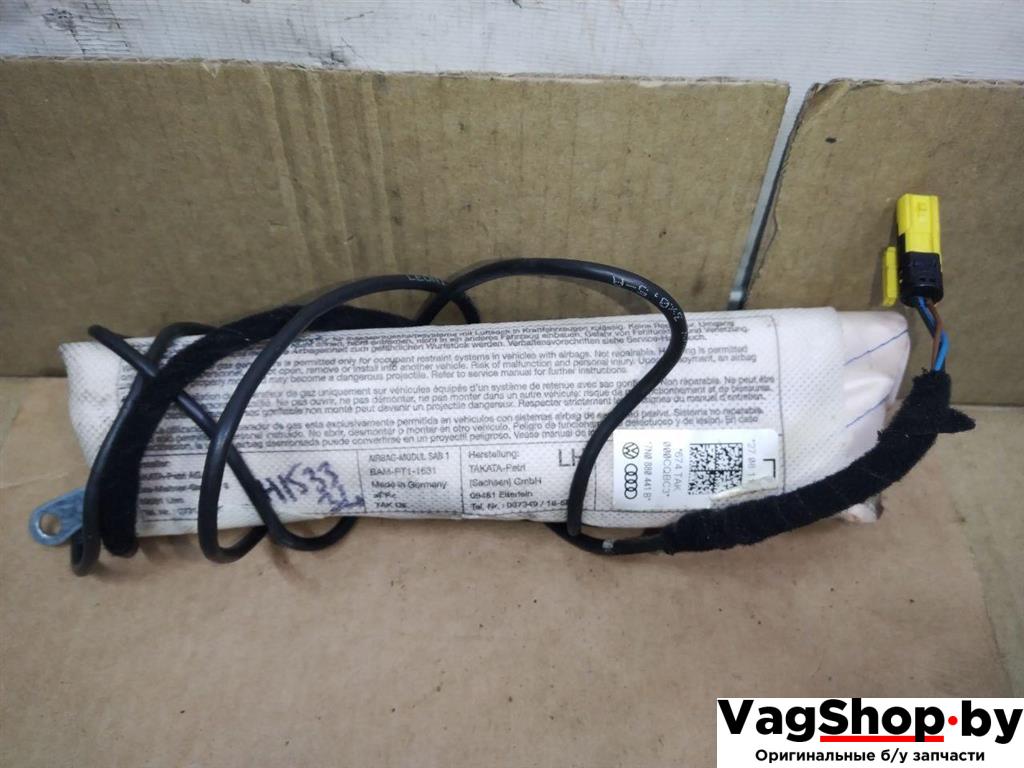 подушка безопасности сиденья Volkswagen Sharan 2 поколение 2011, 2.0 л., TDi, CFF, дизель, МКПП, черный, минивэн, передний привод, 7N0880441B - фото №1