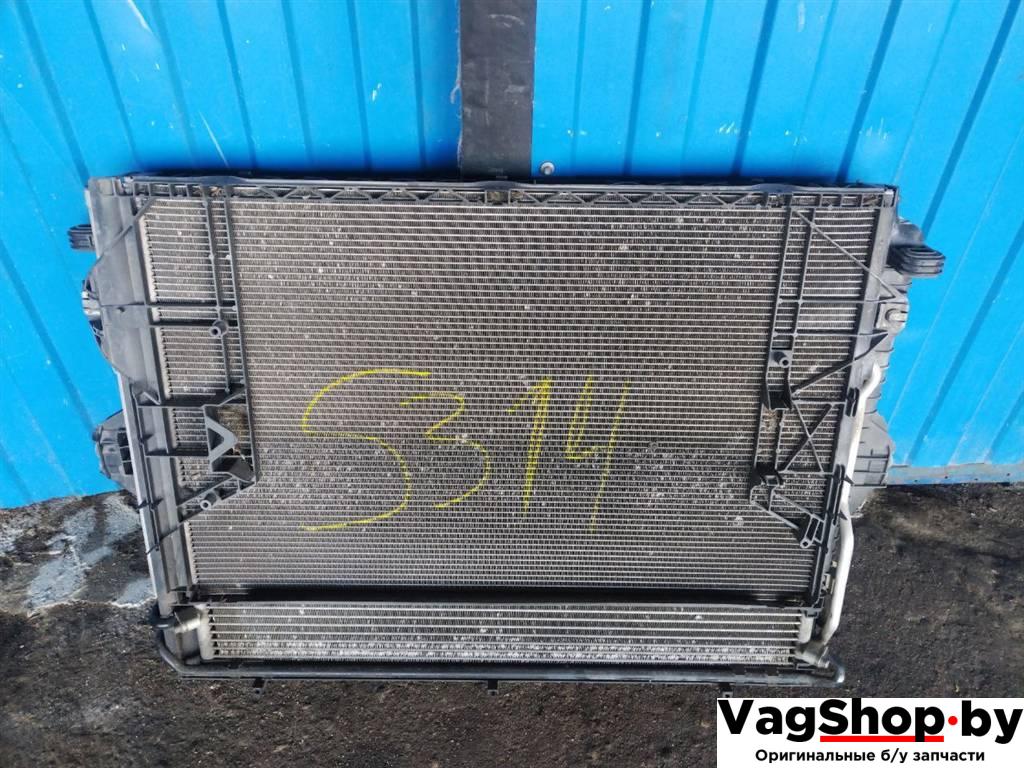 кассета радиаторов Volkswagen Touareg 2 поколение 2014, 3.6 л., FSI, CGR, бензин, АКПП, синий, внедорожник 5 дв., полный привод, 7P0121207J, 7P0121253A - фото №1