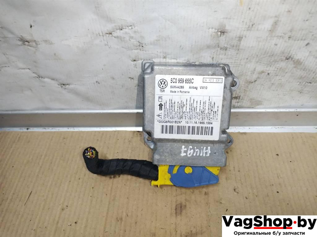 блок AirBag Volkswagen Golf Plus 2 поколение 2010, 1.6 л., TDi, CAY, дизель, АКПП, красный, хетчбэк 5 дв., передний привод, 5C0959655C - фото №1