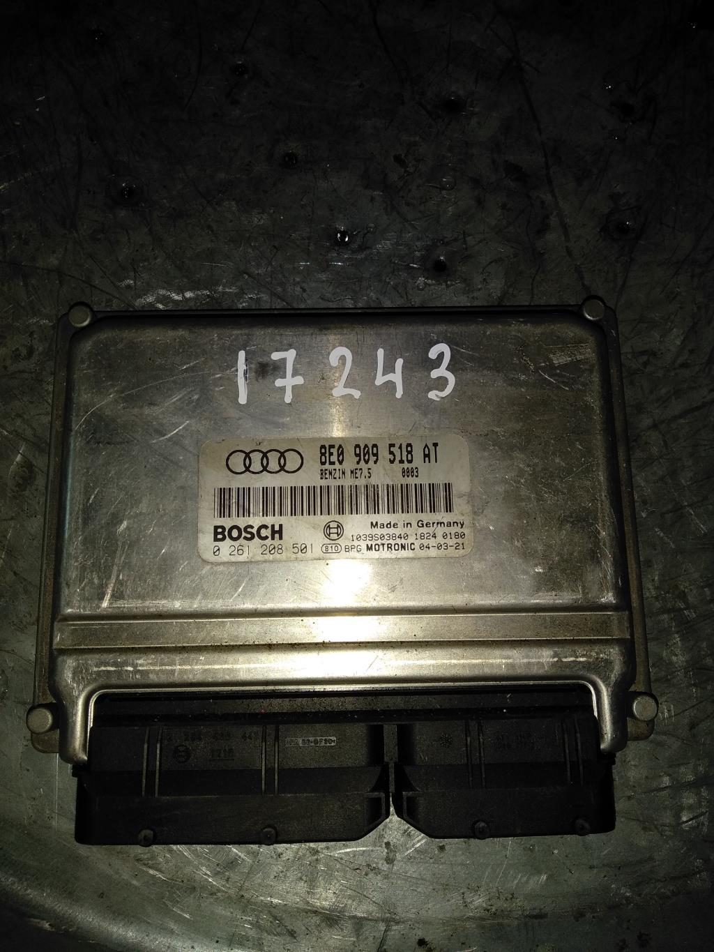 блок управления двигателем Audi A4 B6 2003, 1.8 л., бензин, седан, 8E0909518AT, BEX, 8E0909528MX - фото №1