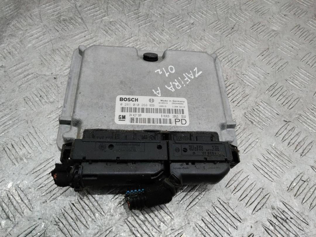 блок управления двигателем Opel Zafira 1 поколение (A) 2001, 24417169, 0281010268 - фото №1