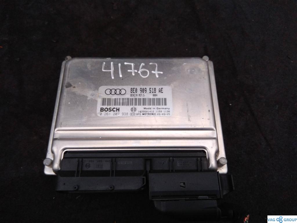 блок управления двигателем Audi A4 B6 2003, 1.8 л., бензин, седан, 8E0909518AE, AMB, 8E0909528CX - фото №1