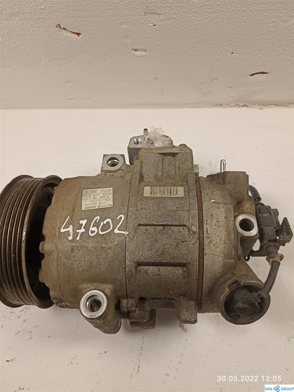 компрессор кондиционера Volkswagen Polo 4 поколение 2003, 1.9 л., дизель, хетчбэк 5 дв., 6Q0820803D, 6Q0820803DX, . - фото №1