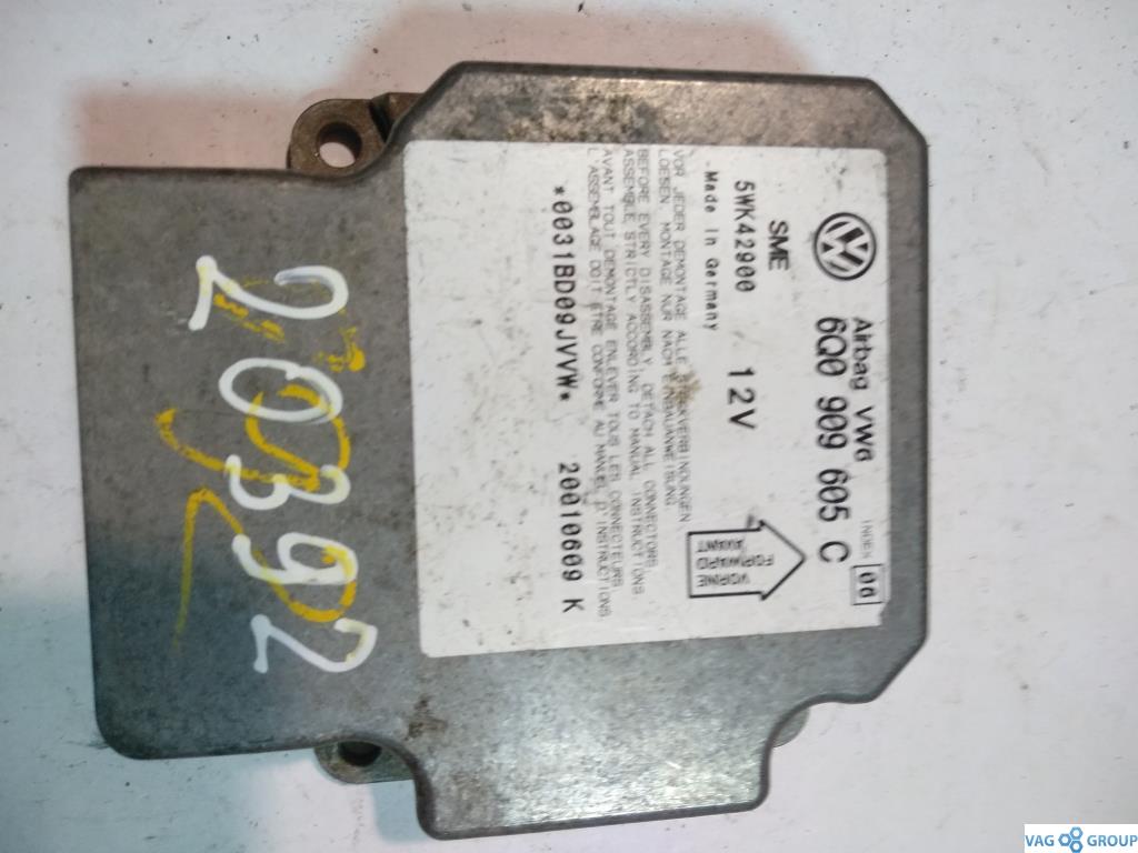блок AirBag Volkswagen Passat B5 1998, 1.9 л., TDi, дизель, седан, 6Q0909605C, . - фото №1