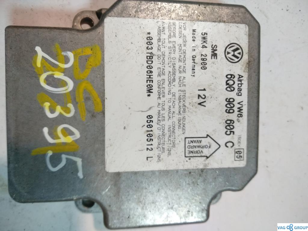 блок AirBag Volkswagen Passat B5 1998, 1.9 л., TDi, дизель, седан, 6Q0909605C, . - фото №1