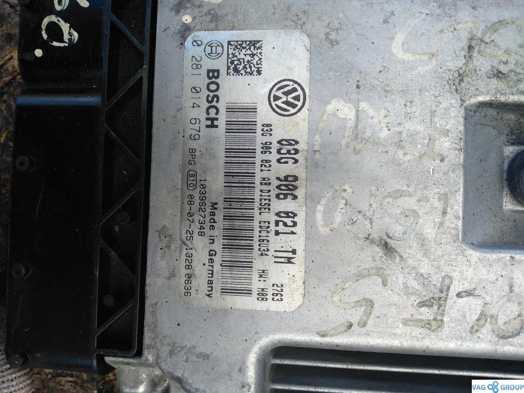 блок управления двигателем Volkswagen Jetta 5 поколение 2009, 1.9 л., TDi, дизель, седан, 03G906021TM, BLS, . - фото №1