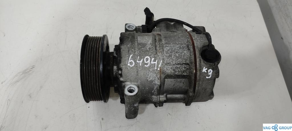 компрессор кондиционера Volkswagen Touareg 1 поколение 2004, 3.2 л., бензин, внедорожник 5 дв., AWC, ATM, AYT, BKL, BRK, ., 3B0820803G - фото №1