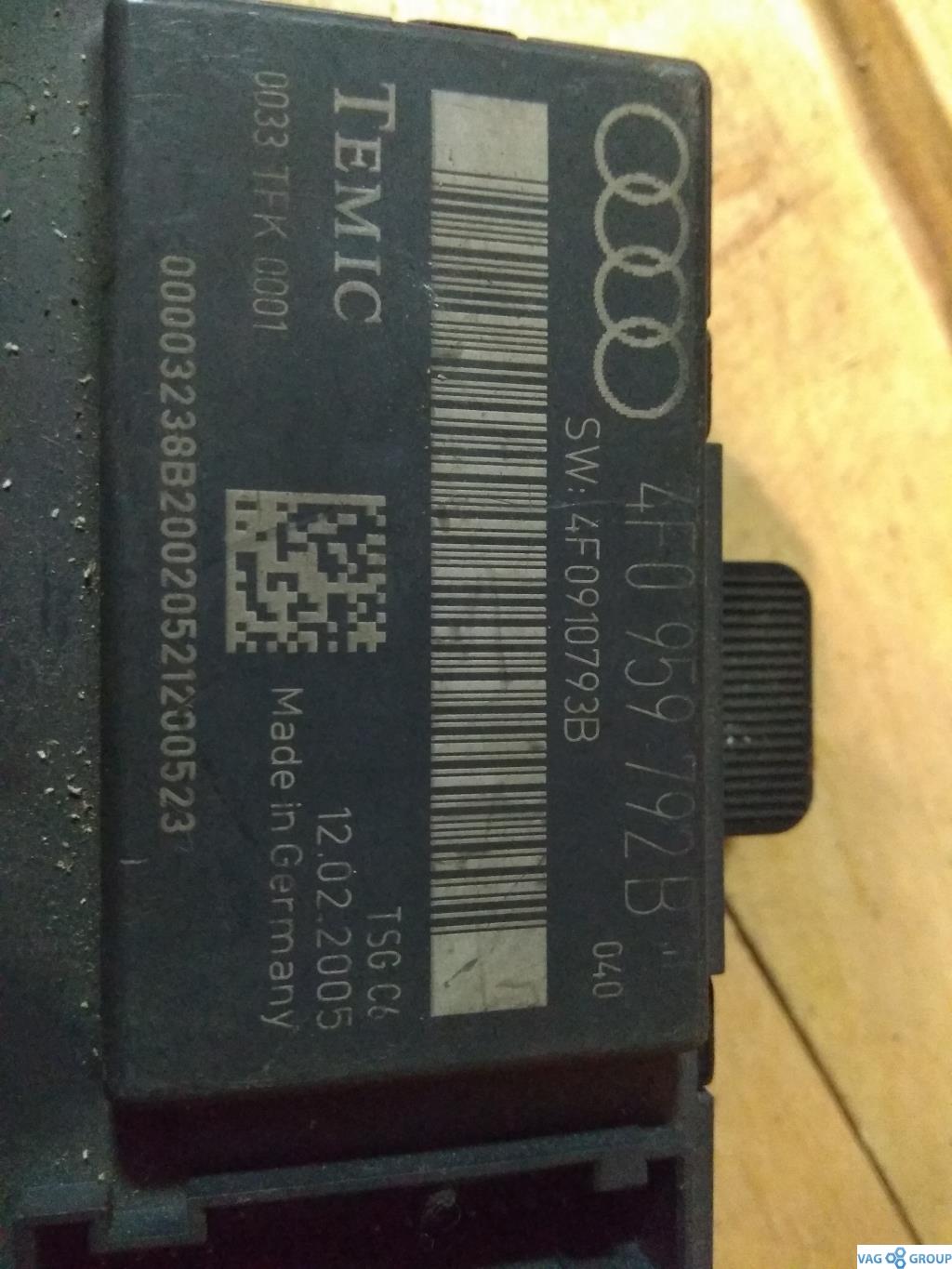 модуль управления двери Audi A6 4F/C6 2006, 3.2 л., бензин, седан, 4F0959792B, 4F0910793B, . - фото №1