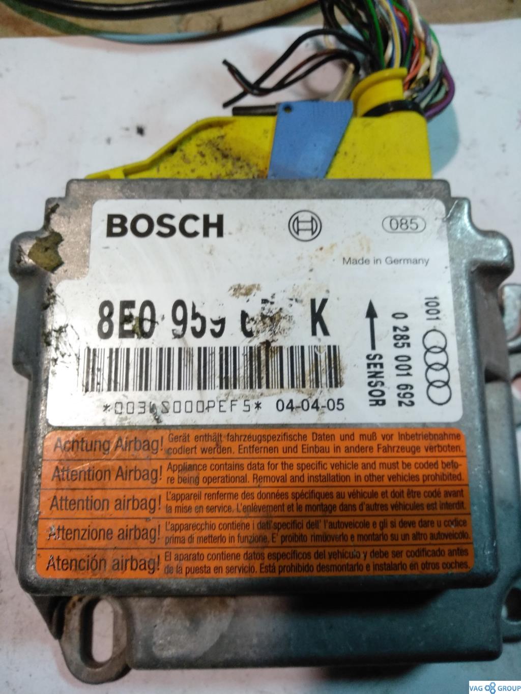 блок AirBag Audi A4 B6 2003, 1.8 л., бензин, седан, 8E0959655C, 8E0959655K, . - фото №1